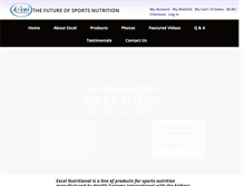 Tablet Screenshot of excelnutritional.com
